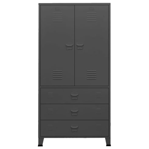 Lady Jillian -  Industrial Wardrobe Anthracite 90x50x180 cm Metal